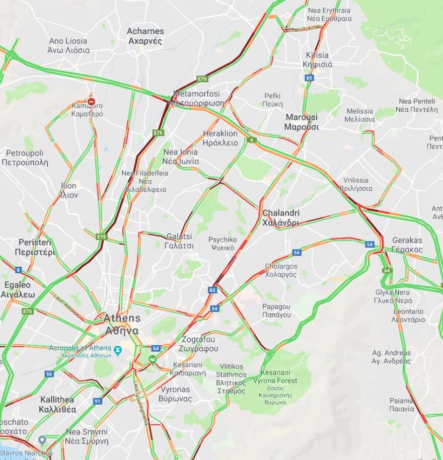 «Πάρκινγκ» ο Κηφισός λόγω τροχαίου