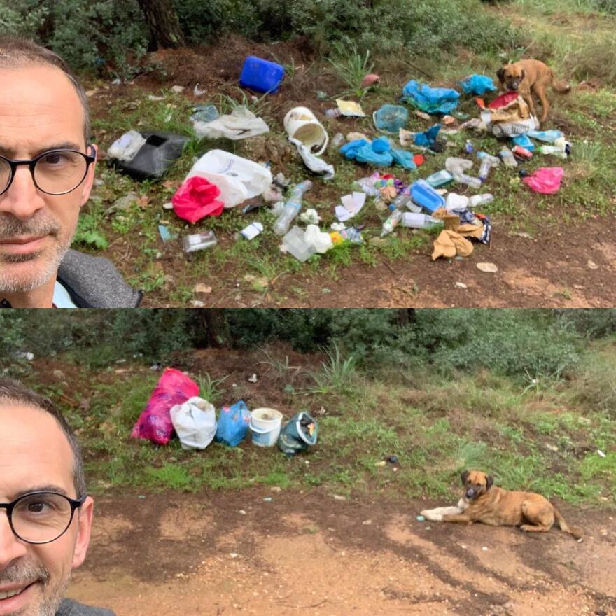 Ο ηθοποιός Κώστας Κρομμύδας καθάρισε το δάσος από τα σκουπίδια 