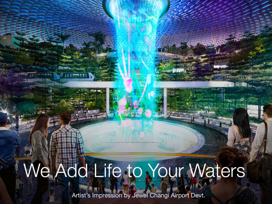 Σιγκαπούρη: Εντυπωσιακό καταρράκτη 40 μέτρων φτιάχνουν στο αεροδρόμιο Jewel Changi