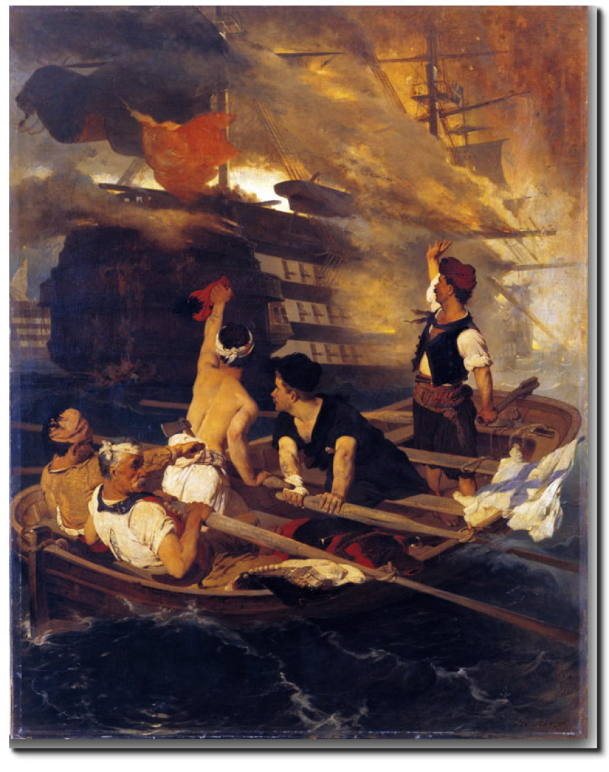 Η σφαγή της Χίου και η πυρπόληση της τουρκικής ναυαρχίδας από τον Κωνσταντίνο Κανάρη