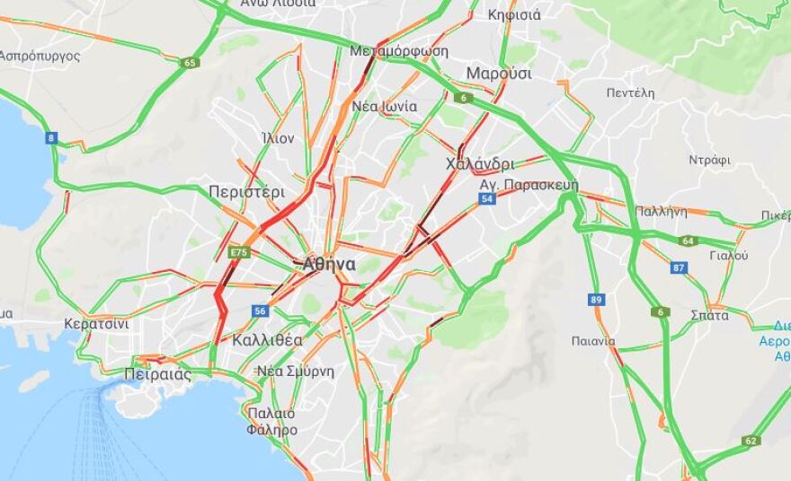 Κίνηση: Απίστευτο μποτιλιάρισμα στους δρόμους της Αθήνας