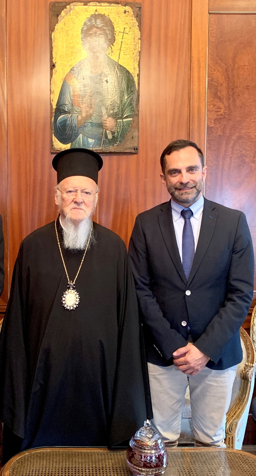 Εκδήλωση του υποψηφίου με τη ΝΔ Φώτη Καρύδα και συνάντηση με τον Πατριάρχη