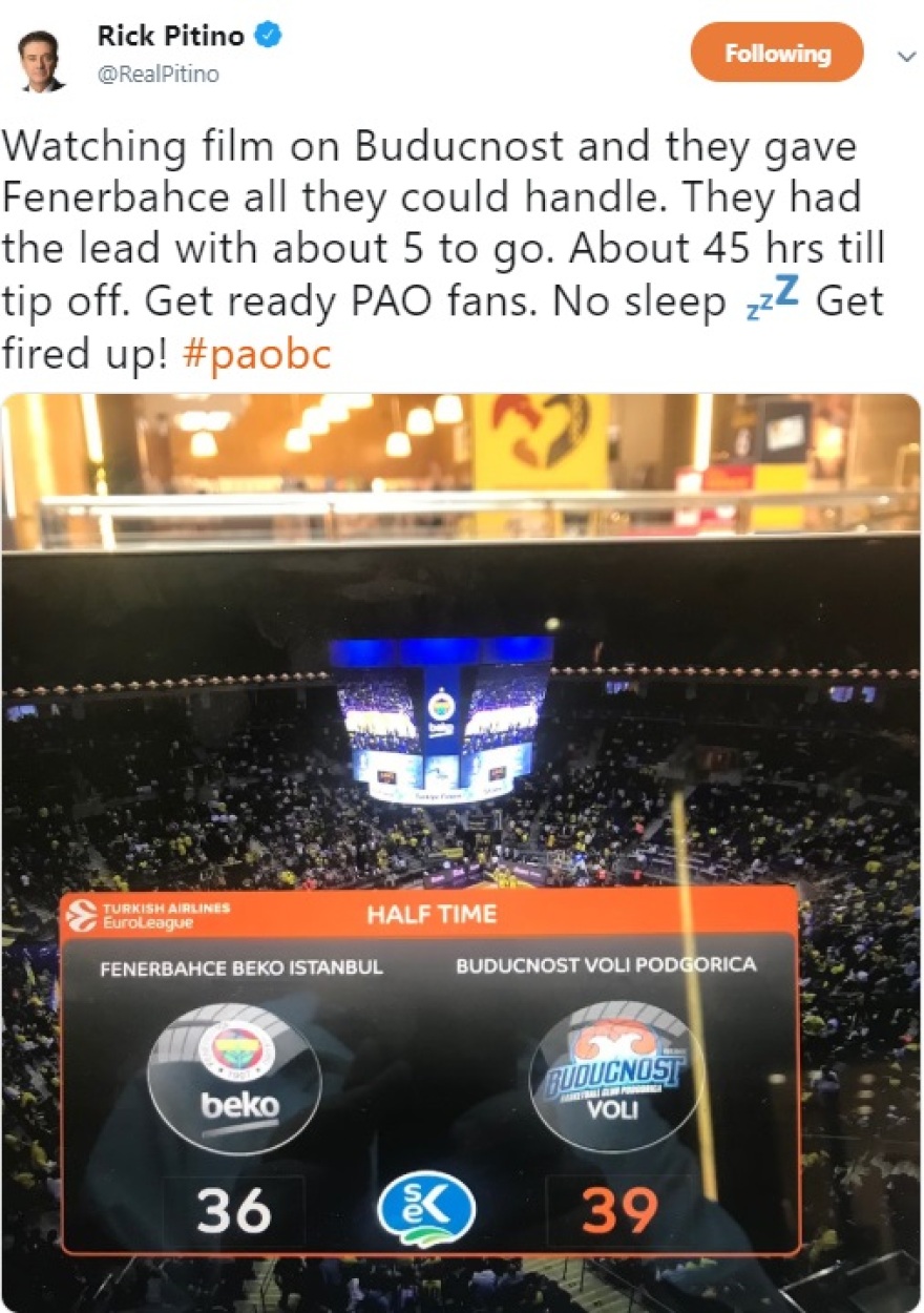 Πιτίνο: «Οπαδοί του Παναθηναϊκού, μην κοιμηθείτε, ξεσηκωθείτε»!