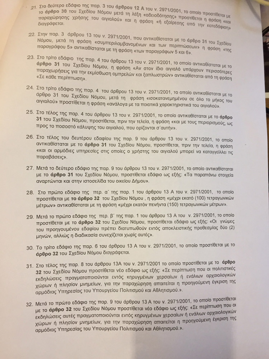 Παίρνουν πίσω προβληματικές διατάξεις για τον αιγιαλό