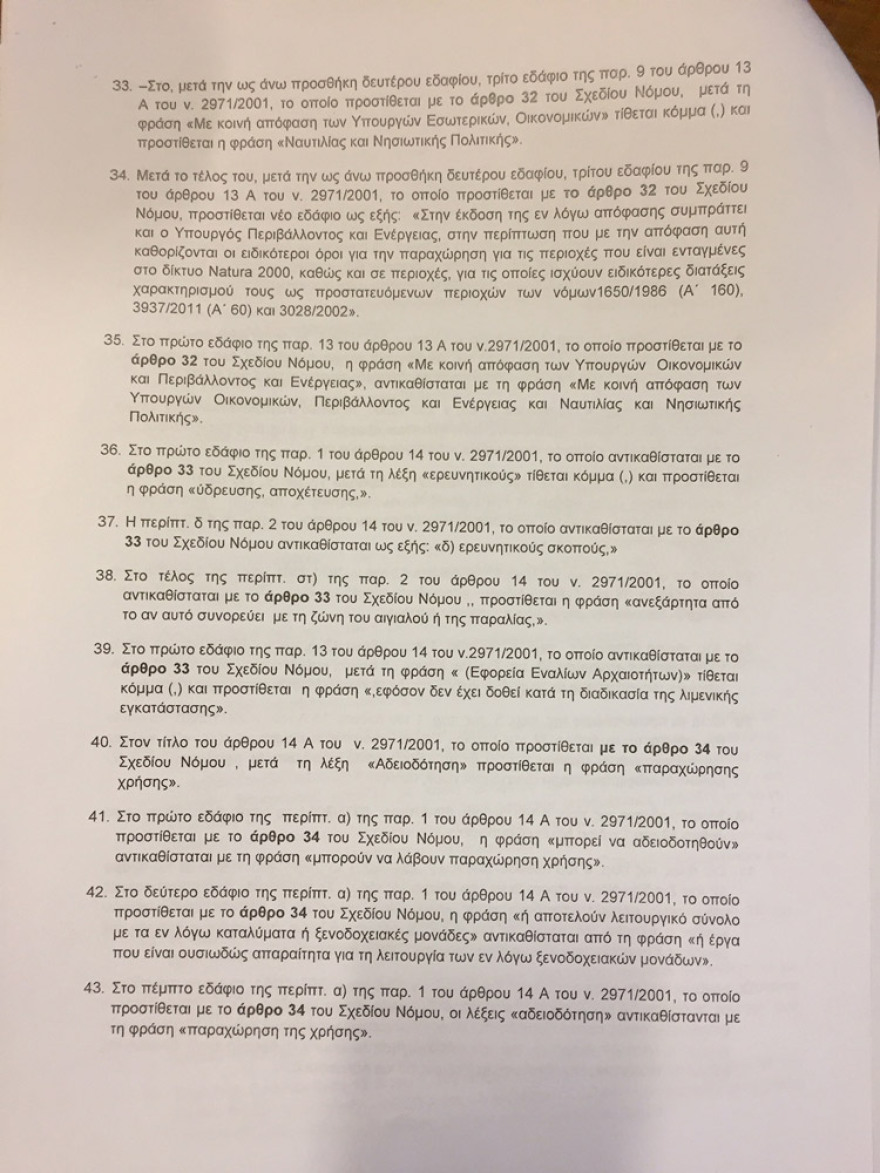 Παίρνουν πίσω προβληματικές διατάξεις για τον αιγιαλό