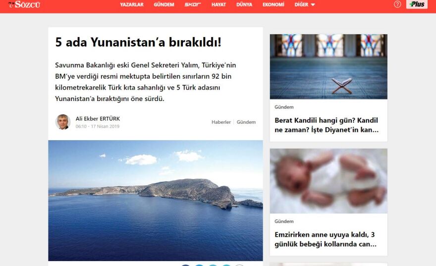 Νέα τουρκική πρόκληση: Χάρισαν στην Ελλάδα πέντε νησιά που μας ανήκουν 