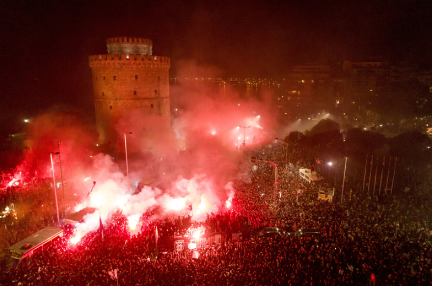 ΠΑΟΚ: Ολονύχτια γιορτή για το πρωτάθλημα στη Θεσσαλονίκη