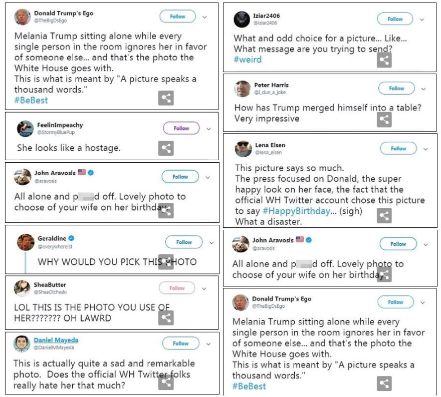 «Πάρτι» στο Twitter για τη φωτογραφία της Μελάνια Τραμπ από τον Λευκό Οίκο για τα γενέθλιά της