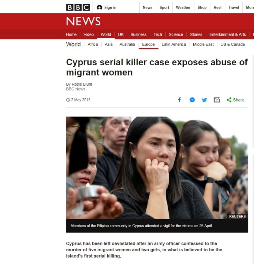 BBC για serial killer στην Κύπρο: Συνθήκες «σύγχρονης σκλαβιάς» για χιλιάδες οικιακές βοηθούς