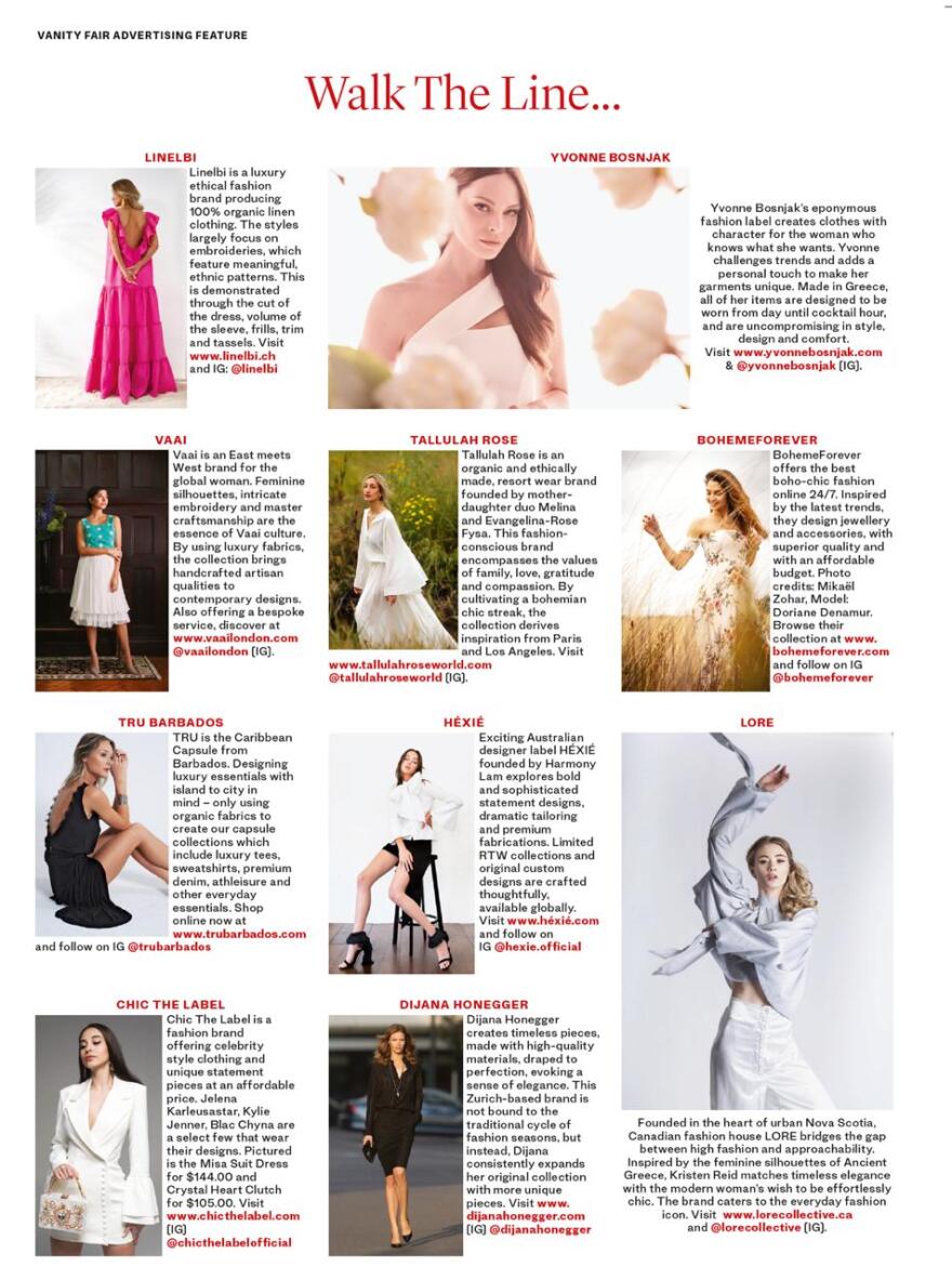 Υβόννη Μπόσνιακ: Τα ξένα περιοδικά μόδας εκθειάζουν τη νέα συλλογή της