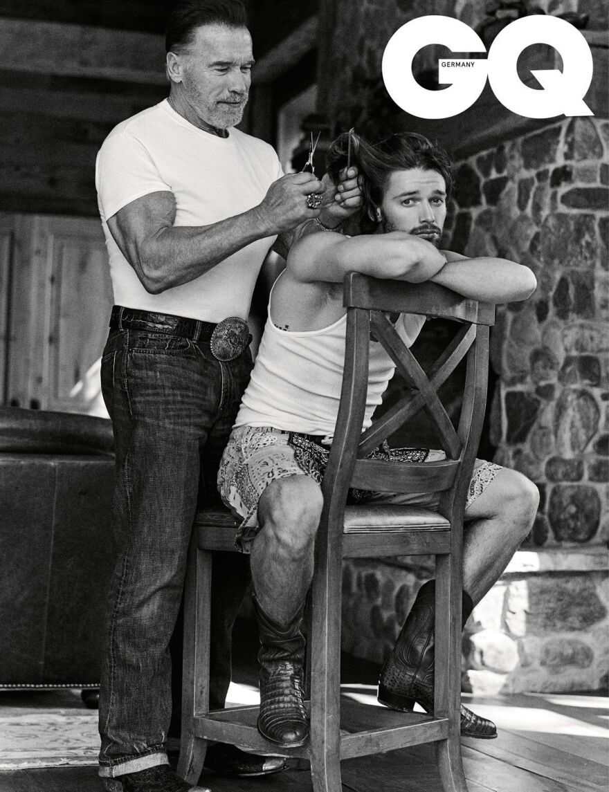 Σβαρτσενέργκερ και υιός μαζί στο εξώφυλλο του περιοδικού GQ