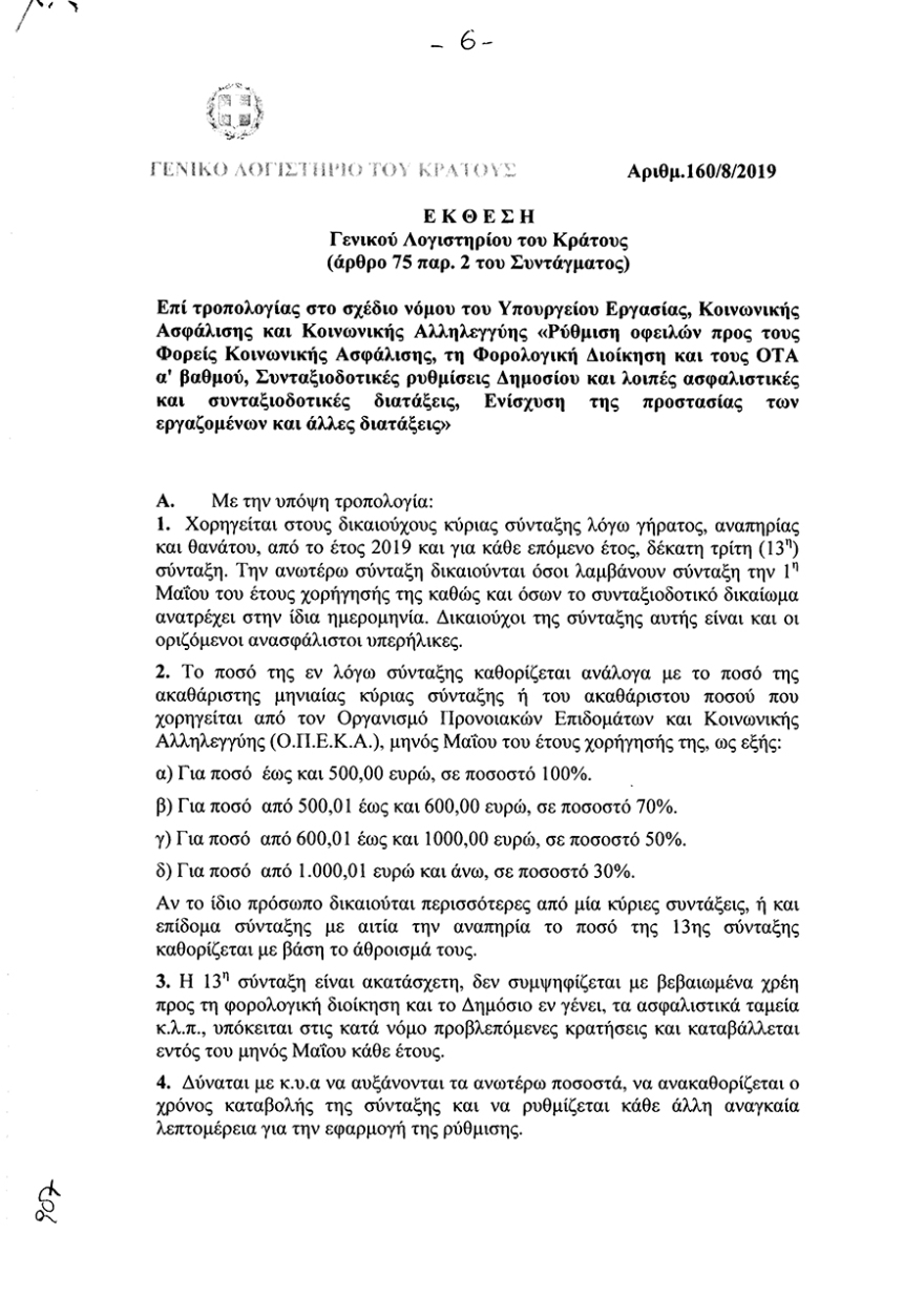 13η σύνταξη: Κατατέθηκε στη Βουλή η τροπολογία - Διαβάστε αναλυτικά τι προβλέπεται