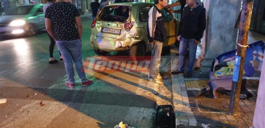 Πάτρα: Δείτε την στιγμή που λεωφορείο χωρίς οδηγό καταλήγει σε κολόνα 