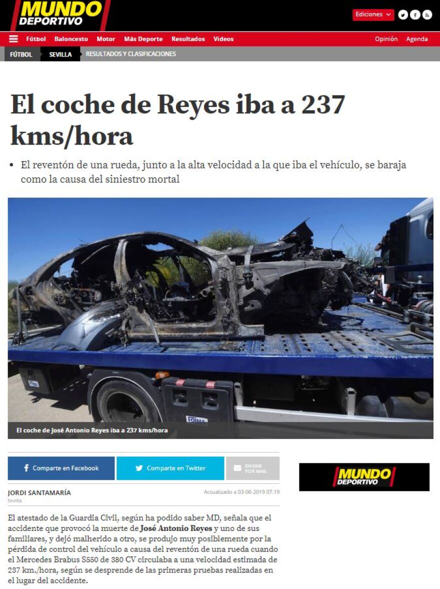 Σκασμένο λάστιχο προκάλεσε το δυστύχημα του Ρέγιες 