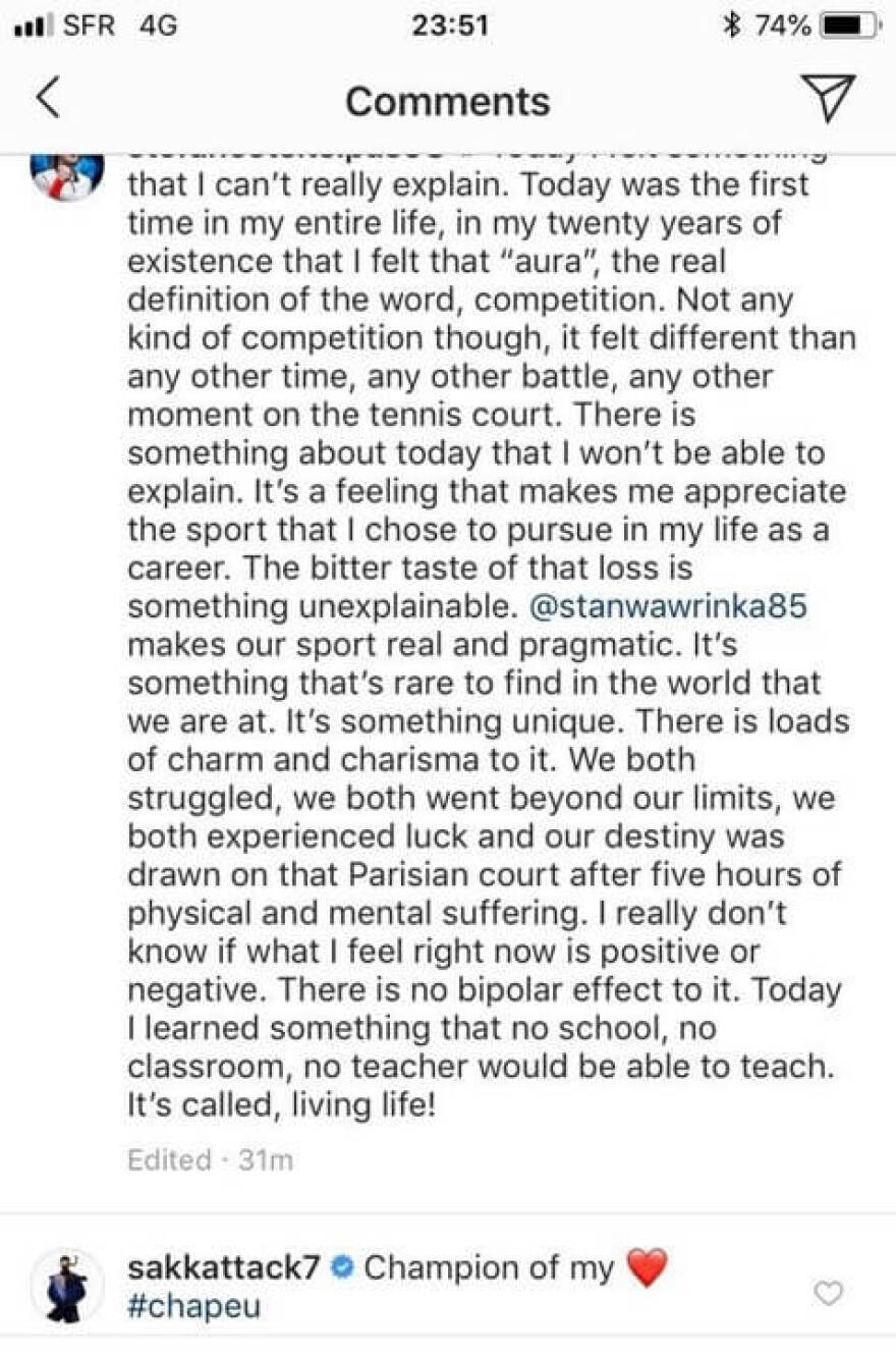 Σάκκαρη σε Τσιτσιπά: Είσαι ο πρωταθλητής της καρδιάς μου