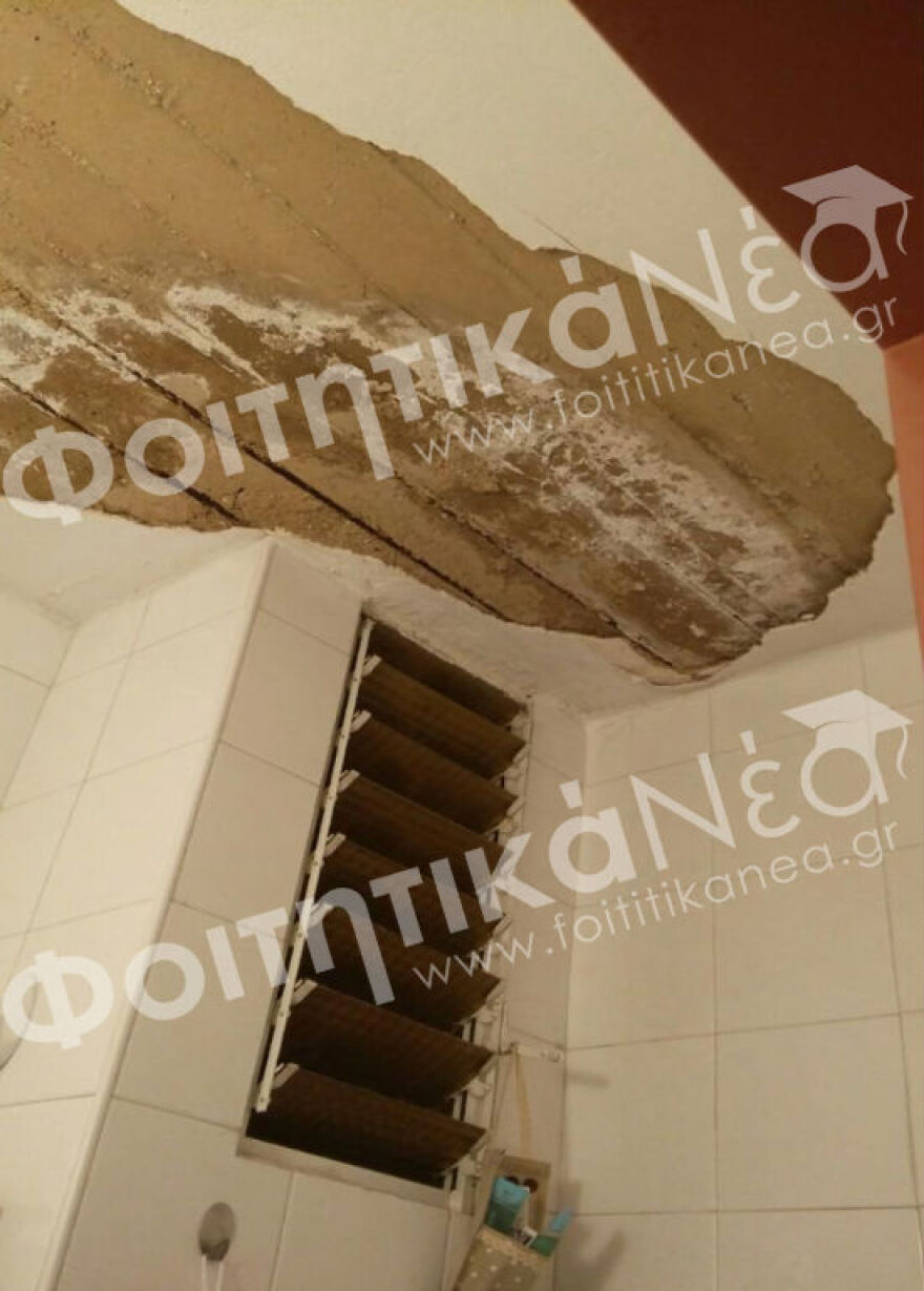 Γιάννενα: Φοιτήτρια έκανε μπάνιο στην εστία και έπεσε το ταβάνι πάνω της