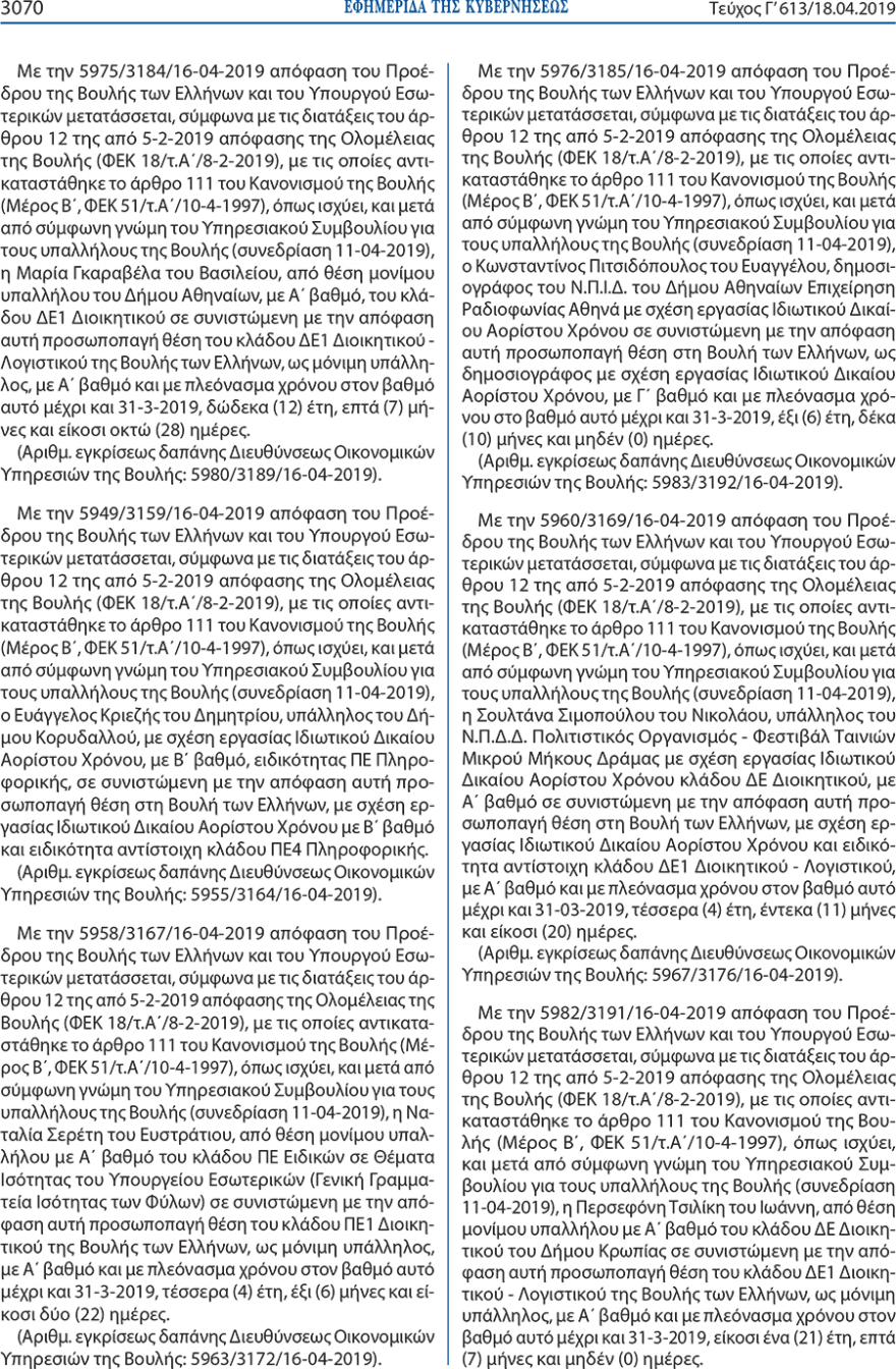 «Βολεύουν» στη Βουλή θυγατέρες και συνεργάτες μέχρι την τελευταία στιγμή!