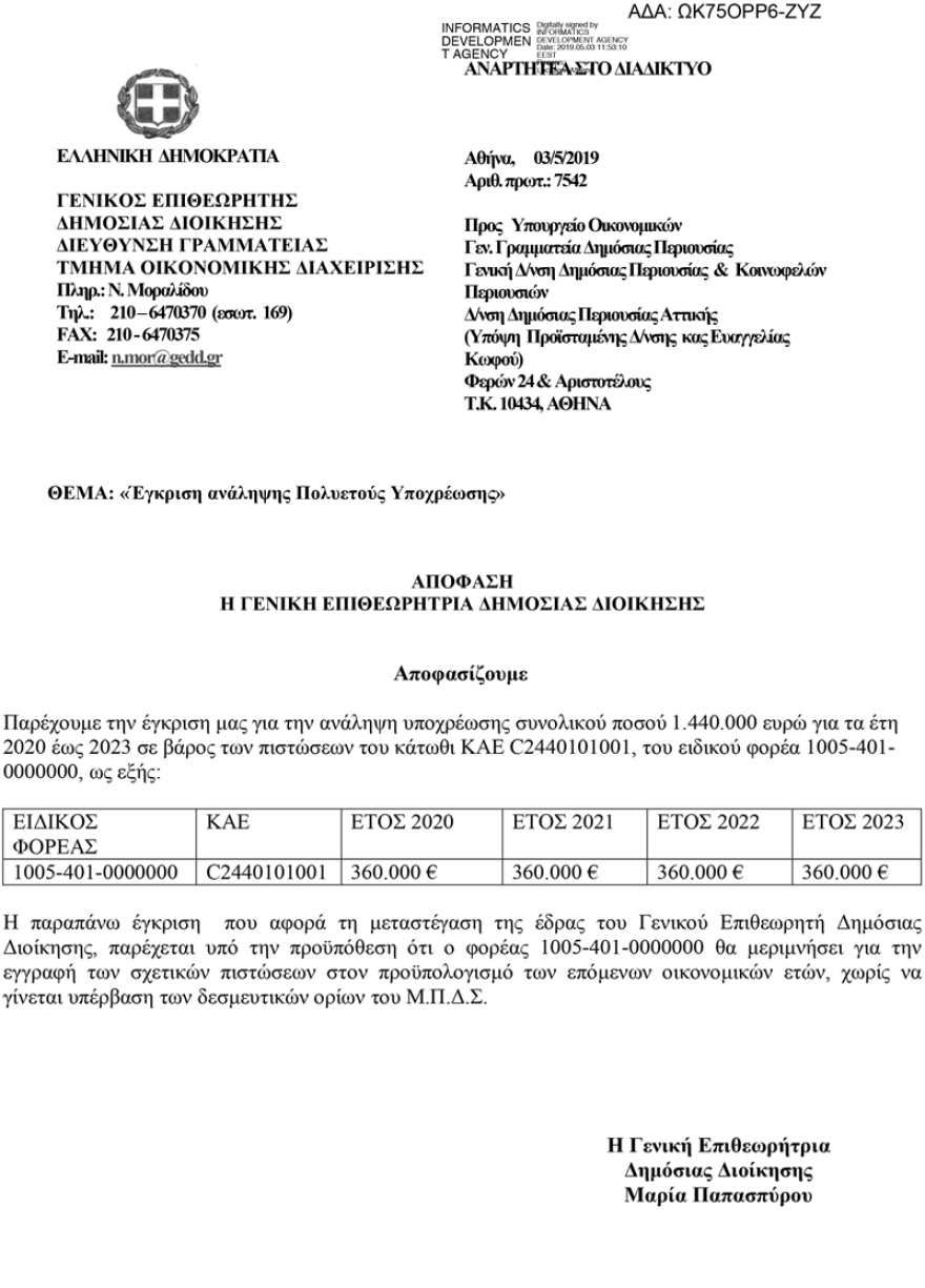 Μαρία Παπασπύρου: Η Γενική Επιθεωρήτρια Δημόσιας Διοίκησης μετακομίζει σε κτίριο με πισίνα