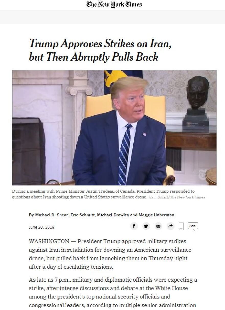 New York Times: Ο Τραμπ είχε αποφασίσει χτύπημα στο Ιράν, είχαν απογειωθεί αεροπλάνα