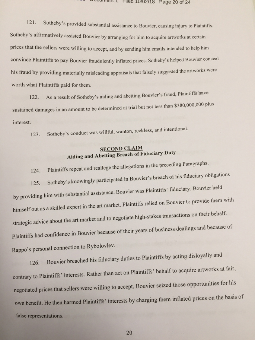 Διπλή δικαστική επιτυχία Ριμπολόβλεφ έναντι του οίκου Sotheby’s 