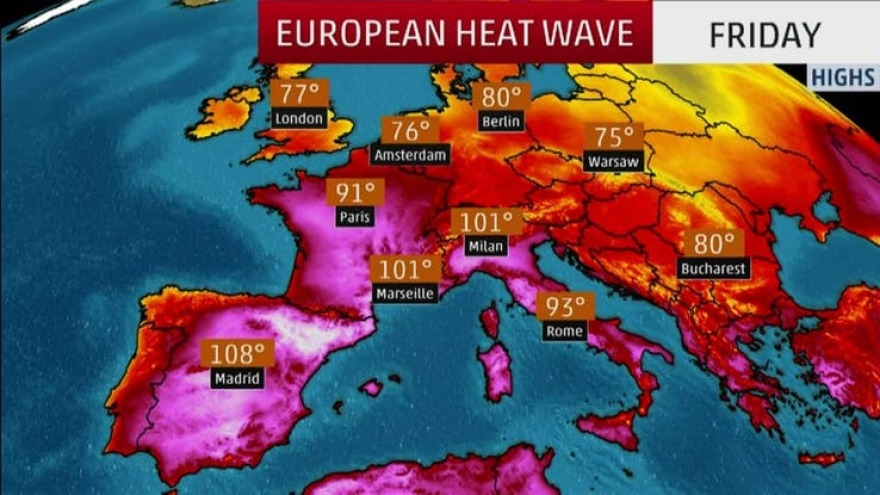 Ιστορικός καύσωνας στην Ευρώπη με θερμοκρασίες-«φωτιά» σε Ισπανία και Γαλλία