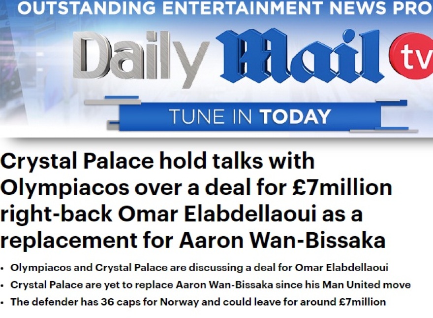 Daily Mail: «Διαπραγματεύεται με Ολυμπιακό για Ομάρ η Κρίσταλ Πάλας»