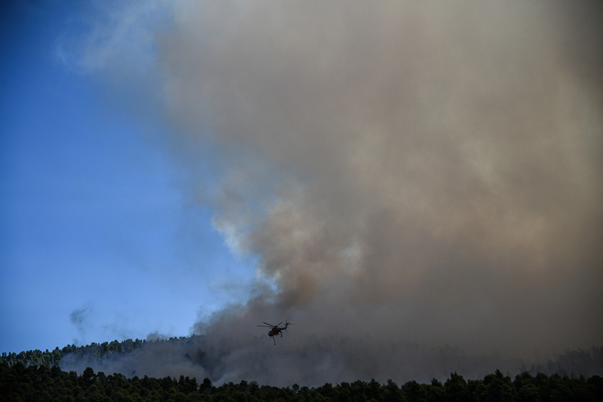 Ανεξέλεγκτη η φωτιά στην Εύβοια: Καίγεται το δάσος - Ενισχύονται οι δυνάμεις της πυροσβεστικής
