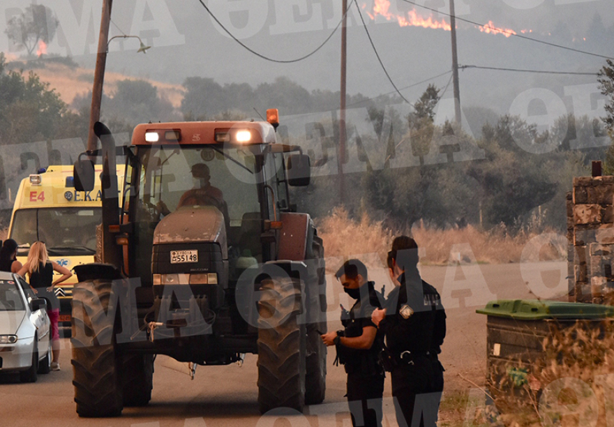 Φωτιά στην Εύβοια: Εκκένωσαν σπίτια έξω από τα Ψαχνά