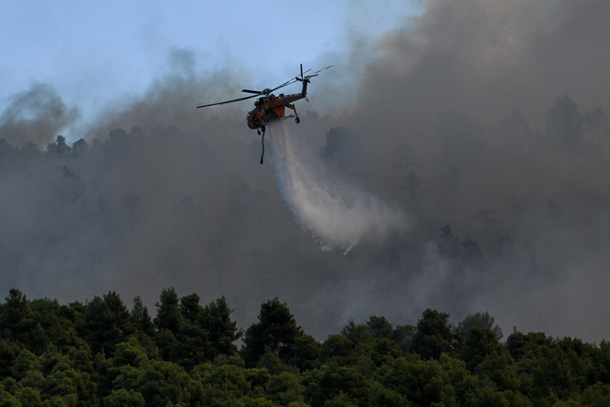 Φωτιά στην Εύβοια: Σε Πλατάνα και Κοκκάλα η μεγάλη «μάχη» των πυροσβεστών 