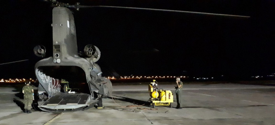 Η κόλαση της φωτιάς στην Εύβοια μέσα από ένα Σινούκ του Στρατού