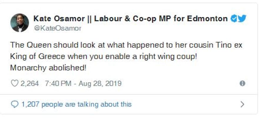 Brexit: Η Ελισάβετ να προσέξει μην έχει την τύχη του ξαδέρφου της Κωνσταντίνου στην Ελλάδα, λέει βουλευτής!