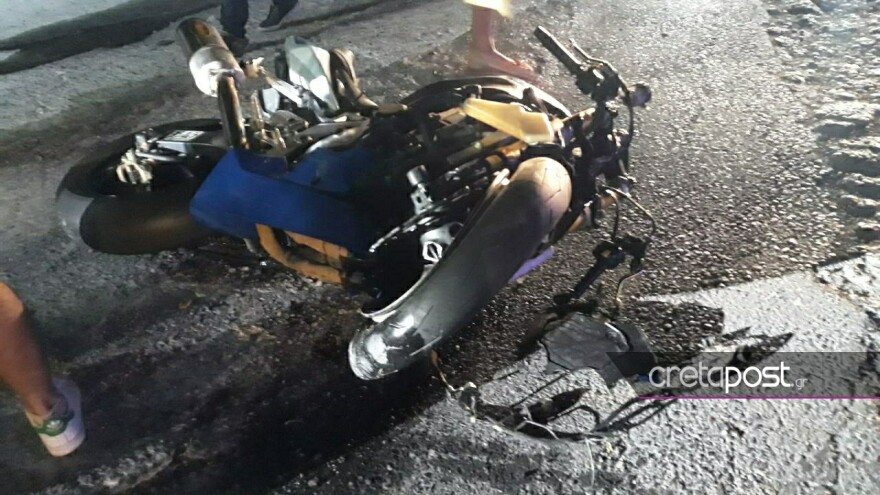 Θανατηφόρο τροχαίο στο Ηράκλειο Κρήτης - Νεκρός οδηγός μηχανής