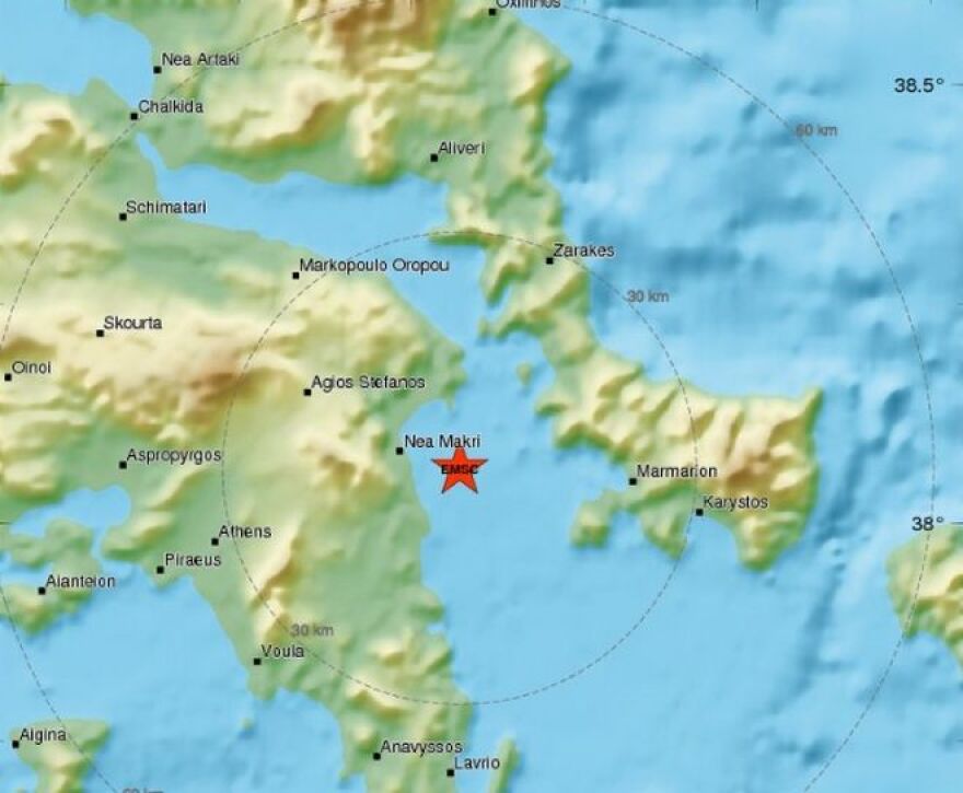 Σεισμός 3,6 Ρίχτερ στη Νέα Μάκρη - Αισθητός στην Αθήνα
