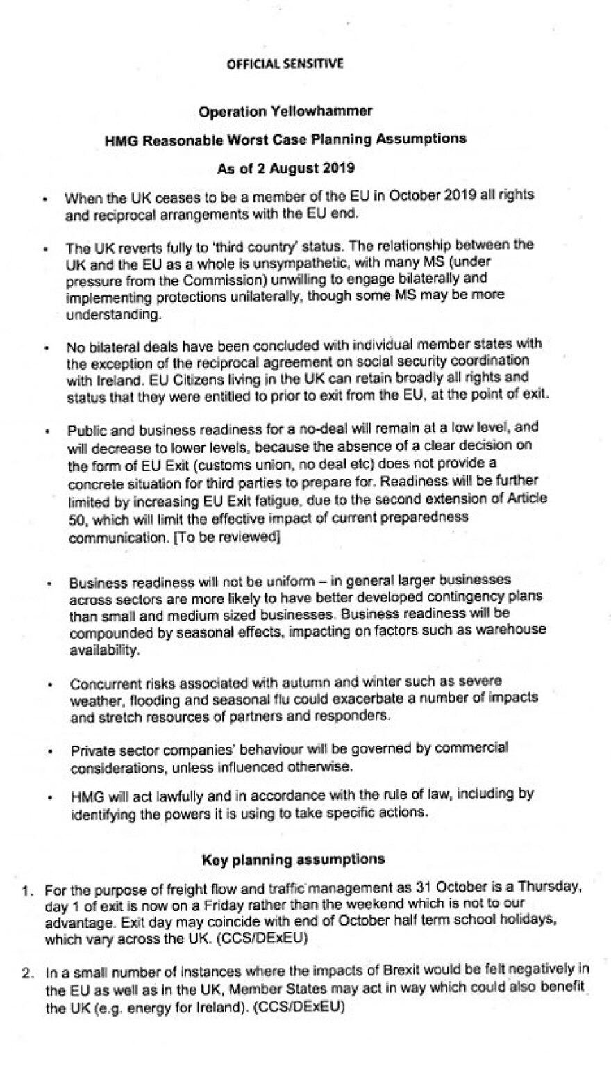 Το χάος του άτακτου Brexit και επίσημα: Ουρές, ελλείψεις, αυξήσεις στο σχέδιο Yellowhammer