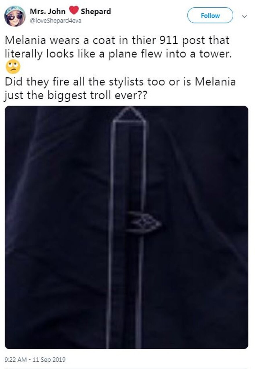 Μπέρδεψε τους Αμερικανούς το παλτό που φόρεσε η Μελάνια την 11η Σεπτεμβρίου