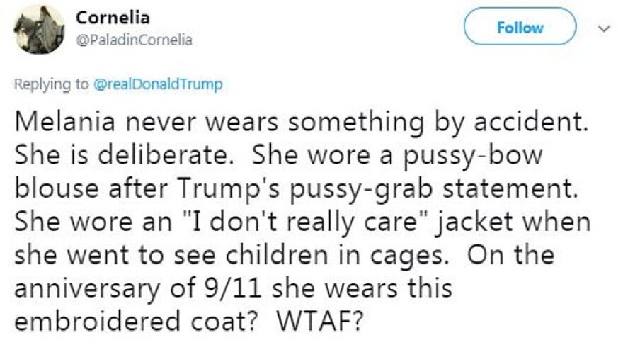 Μπέρδεψε τους Αμερικανούς το παλτό που φόρεσε η Μελάνια την 11η Σεπτεμβρίου