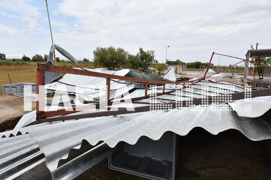 Κακοκαιρία στην Ηλεία: Παρασύρθηκε από θύελλα συσκευαστήριο