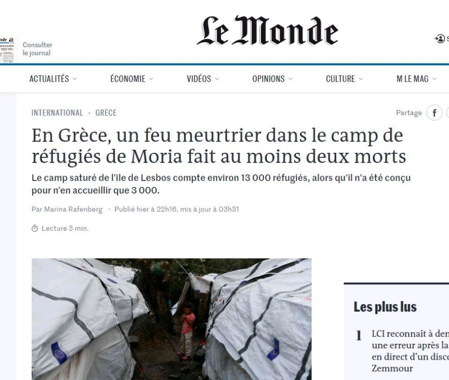 Διεθνή ΜΜΕ για τη Μόρια: Η Συμφωνία με την Τουρκία δεν «προχωρά» - Εκκενώστε τον καταυλισμό