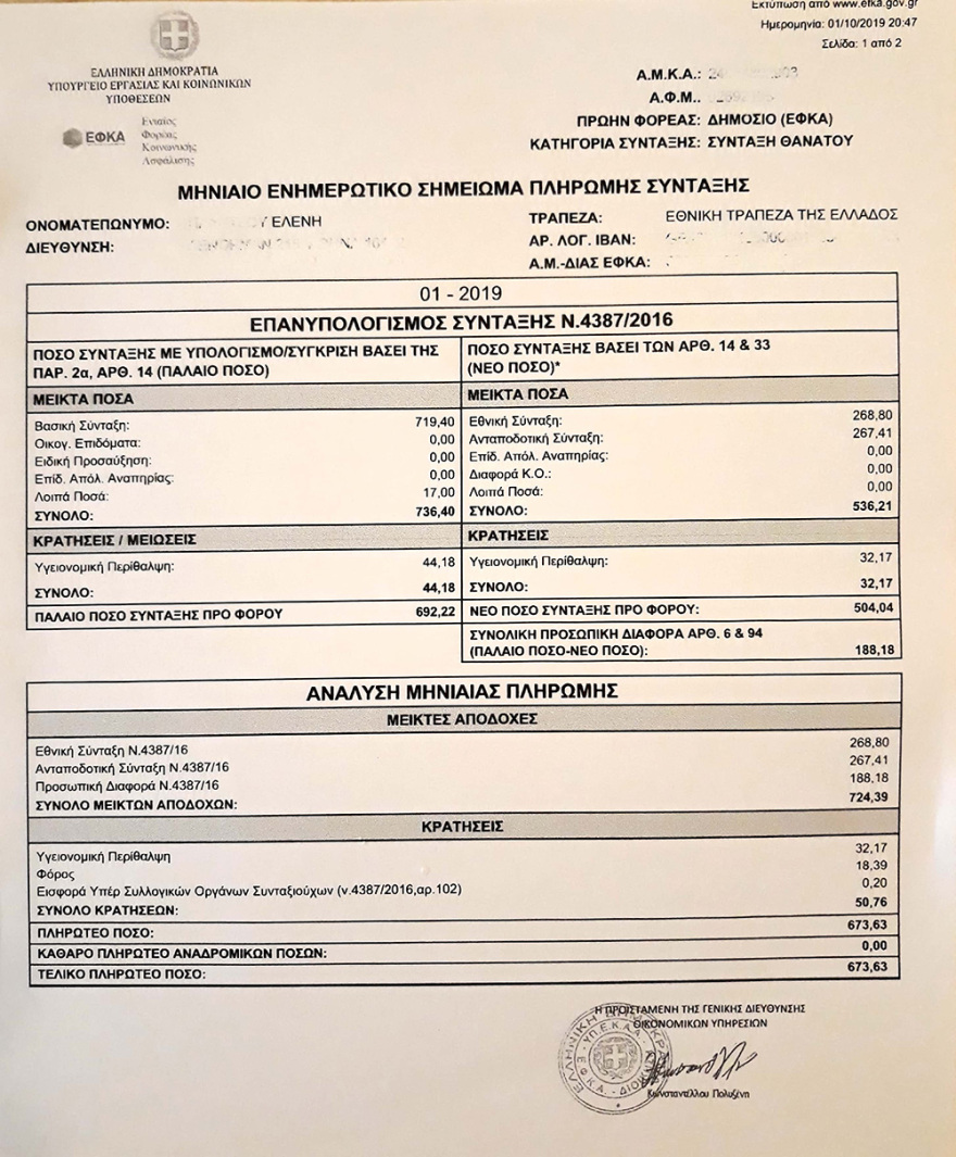 Εκκαθαριστικά ΕΦΚΑ: Πάνω από €300 οι προσωπικές διαφορές - Πώς να τα διαβάσουν οι συνταξιούχοι