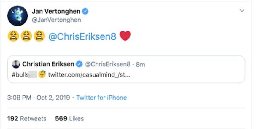 Τότεναμ: Ο Έρικσεν χαρακτηρίζει «μαλ.......» το ροζ σκάνδαλο με τον Βερτόνγκεν και τη σύζυγό του