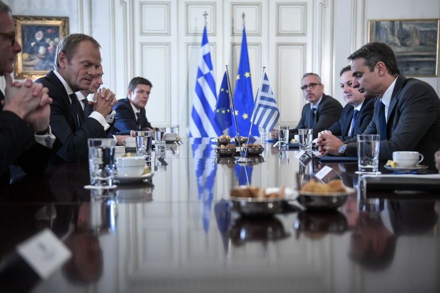 Συνάντηση Μητσοτάκη - Τουσκ: Συζήτησαν για Brexit, προσφυγικό και Τουρκία