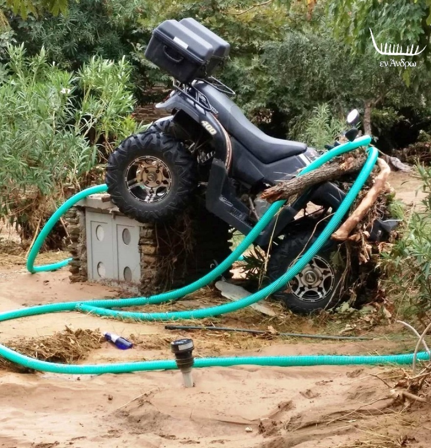 Μενεγάκη - Παντζόπουλος: Εικόνες καταστροφής στην ξενοδοχειακή μονάδα τους στην Άνδρο