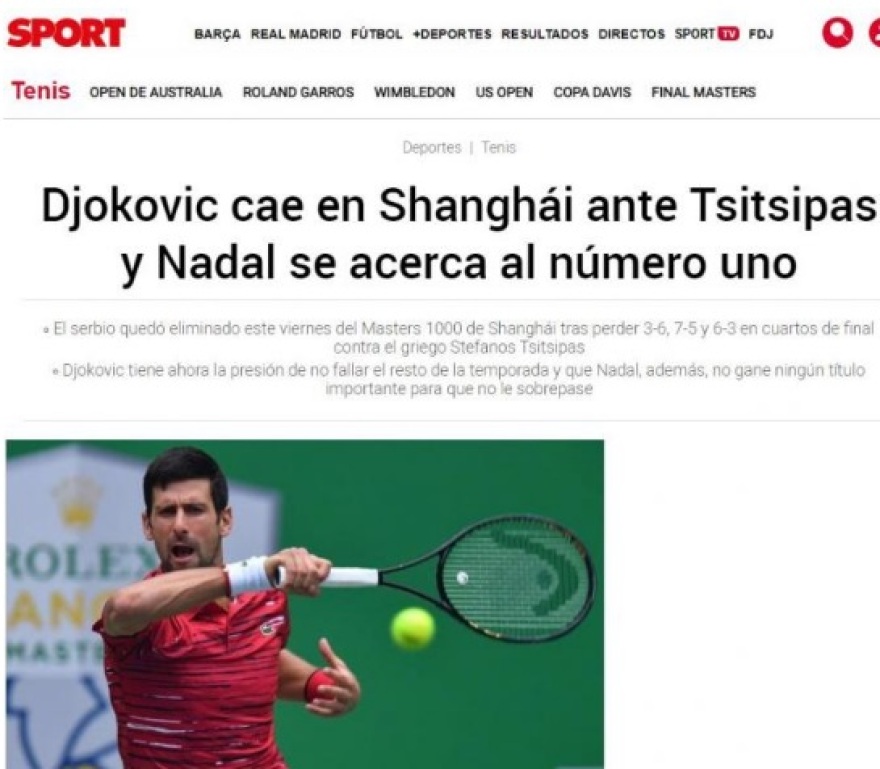 Shanghai Masters: Υπόκλιση στον Τσιτσιπά από τον διεθνή Τύπο, σοκαρισμένοι οι Σέρβοι