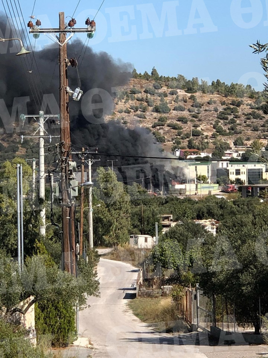 Κορωπί: Μεγάλη φωτιά σε εταιρεία στη λεωφόρο Βάρης 