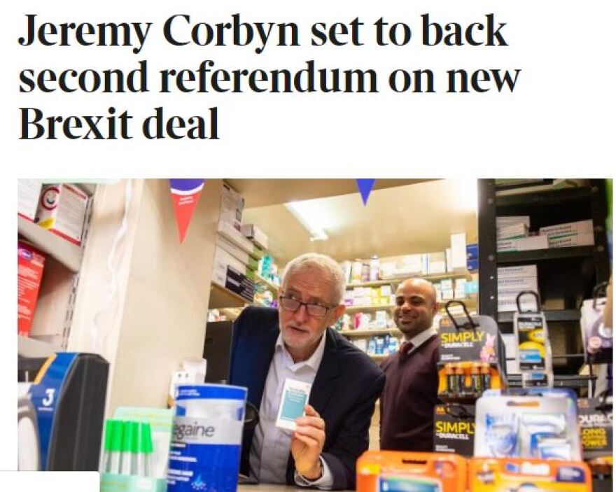 Brexit: Δεύτερο δημοψήφισμα θα ζητήσει ο Τζέρεμι Κόρμπιν