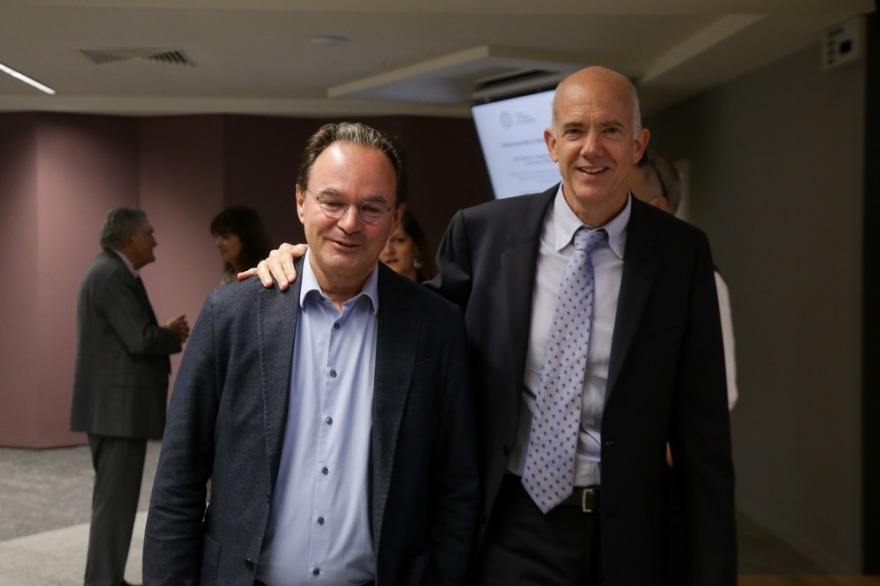 Ο Γιώργος Παπανδρέου με Άδωνι Γεωργιάδη και Δημήτρη Βίτσα