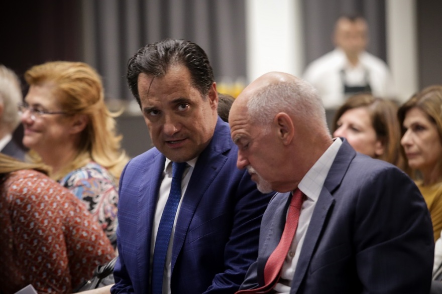 Ο Γιώργος Παπανδρέου με Άδωνι Γεωργιάδη και Δημήτρη Βίτσα