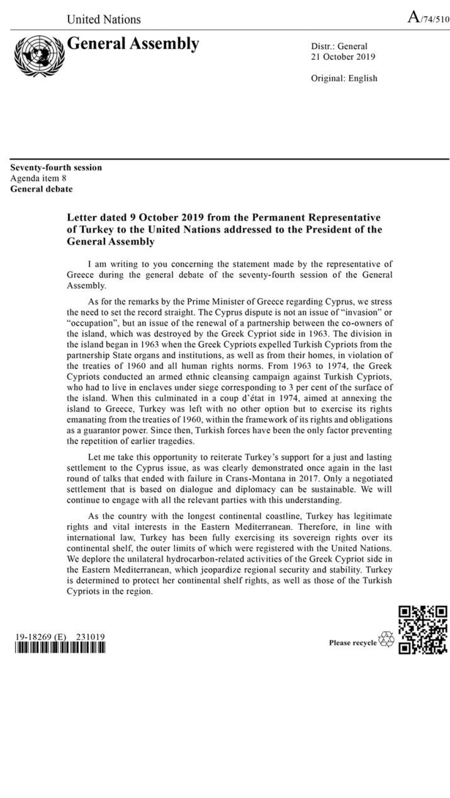 Ακραία πρόκληση της Τουρκίας: Καταγγέλλει την Κύπρο στον ΟΗΕ για εθνοκάθαρση 