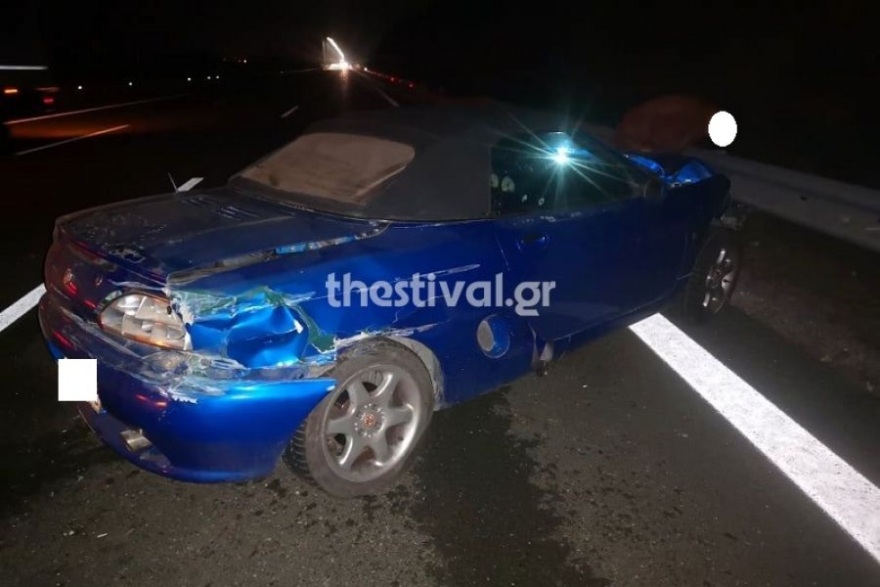 Πιερία: ΙΧ συγκρούστηκε με ασβό και κατέληξε στις μπάρες 