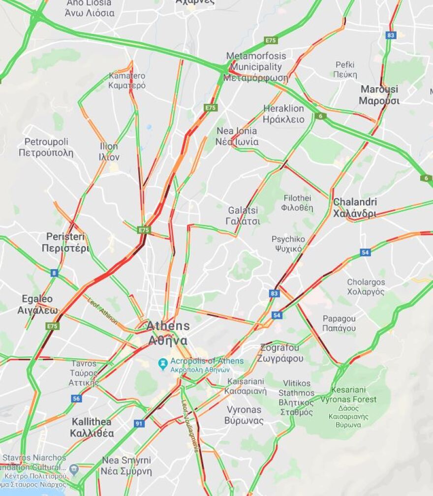 Αυξημένη κίνηση στην άνοδο του Κηφισού - Πού αλλού έχει κίνηση